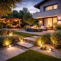 Vonkajšie osvetlenie domu a fasády s reflektormi. Vonkajšie osvetlenie domu a fasády s reflektormi_Svietidlá-lampy.