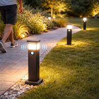 Vonkajšie osvetlenie domu a záhrady-Lampy so senzorom pohybu. Osvetlenie so senzorom pohybu pri dome a záhrade.