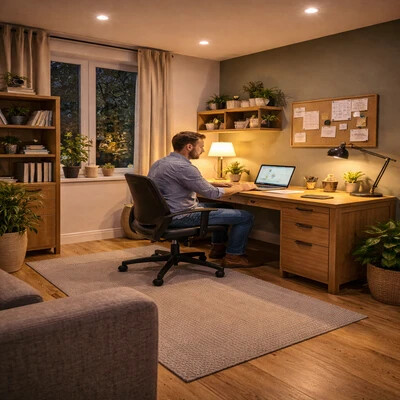 Osvetlenie domácej pracovne a kancelárie.